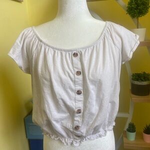 MUDD WHITE BUTTON BLOUSE